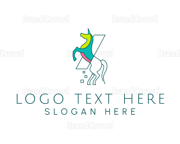 Mythical Creature Unicorn Logo