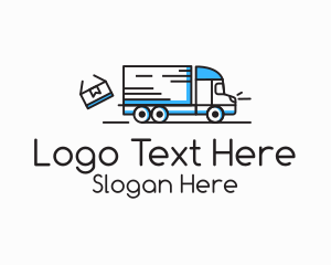 Trailer Truck - Minimalist Delivery Truck logo design