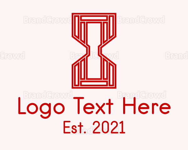 Red Geometric Hourglass Logo