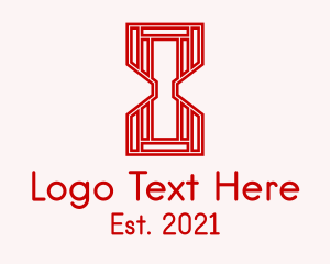 Minute - Red Geometric Hourglass logo design