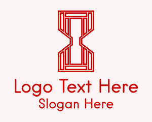 Red Geometric Hourglass  Logo
