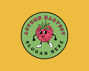 Retro Raspberry Fruit logo design