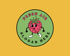 Retro Raspberry Fruit logo design