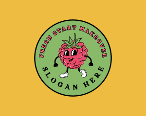 Retro Raspberry Fruit logo design