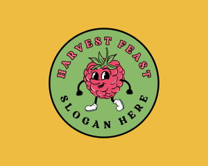 Retro Raspberry Fruit logo design