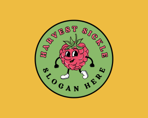 Retro Raspberry Fruit logo design