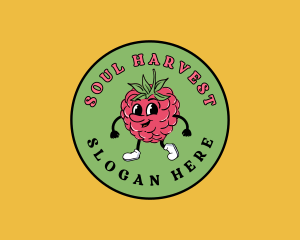 Retro Raspberry Fruit logo design