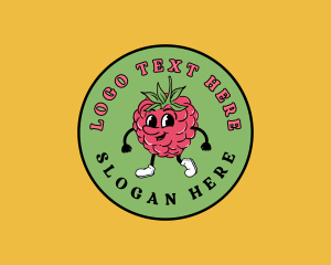 Retro Raspberry Fruit Logo