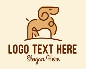 Horns - Minimalist Ram Sheep logo design