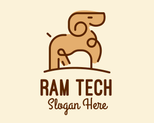 Minimalist Ram Sheep  logo design