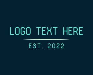 Techno - Cyber Blue Wordmark logo design