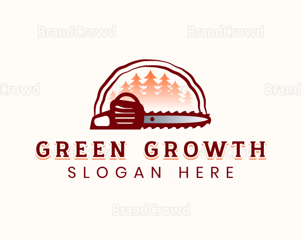 Chainsaw Tree Lumberjack Logo