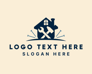 Construction Nail - House Handyman Tools logo design