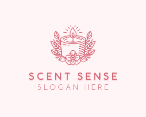 Candlelight Scented Flower logo design