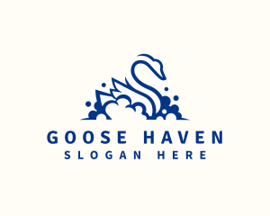 Goose - Swan Animal Letter S logo design