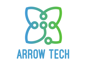 Tech Circuit Flower logo design