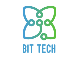 Tech Circuit Flower logo design