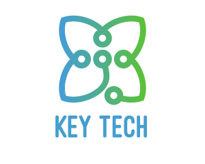 Tech Circuit Flower logo design