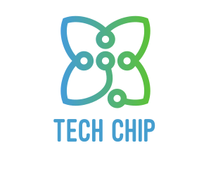 Microchip - Tech Circuit Flower logo design