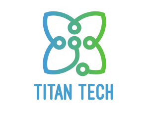 Tech Circuit Flower logo design