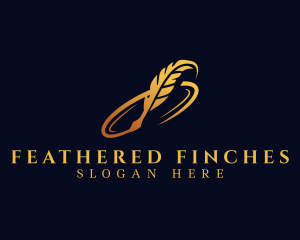 Feather Quill Writer logo design