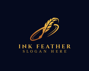 Feather Quill Writer logo design