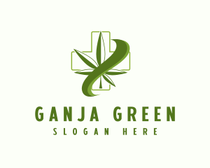 Ganja - Nature Medical Weed logo design