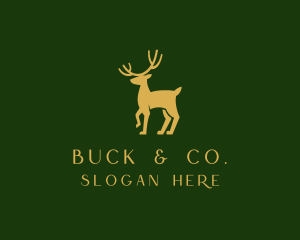 Gold Deer Stag logo design