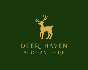 Gold Deer Stag logo design