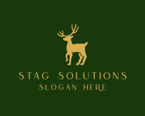 Gold Deer Stag logo design