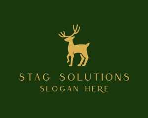 Stag - Gold Deer Stag logo design