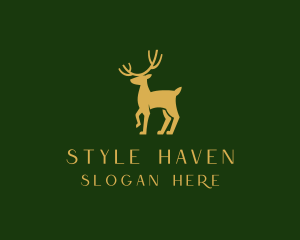 Moose - Gold Deer Stag logo design