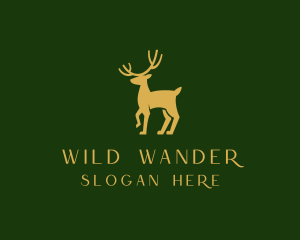 Gold Deer Stag logo design