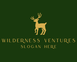 Alaska - Gold Deer Stag logo design