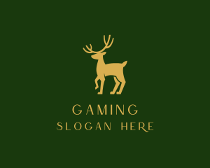 Alaska - Gold Deer Stag logo design