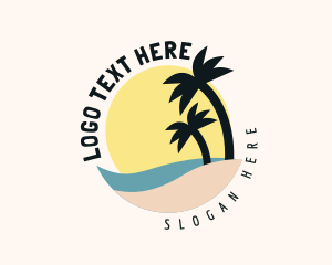 Silhouette - Seaside Palm Trees logo design