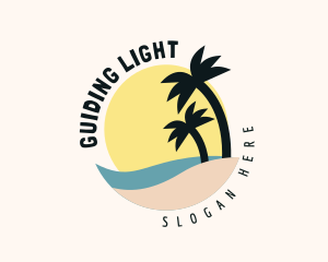 Seaside Palm Trees logo design