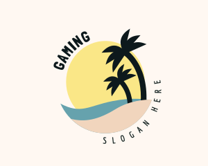 Beach - Seaside Palm Trees logo design
