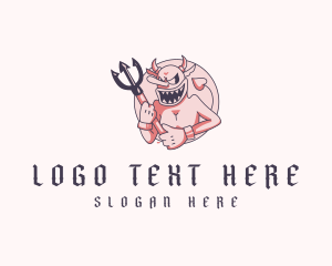 Restaurants - Scary Cartoon Demon logo design