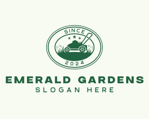 Grass Lawn Mower Garden logo design