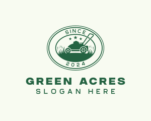 Grass Lawn Mower Garden logo design