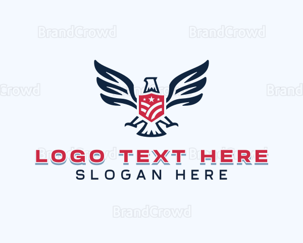 Patriotic Eagle Shield Logo