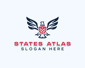 Patriotic Eagle Shield logo design