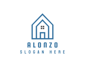 Blue A House logo design