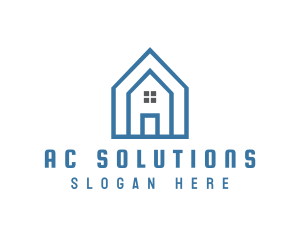 Blue A House logo design