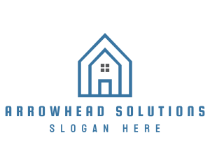 Blue A House logo design