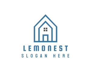 Land - Blue A House logo design