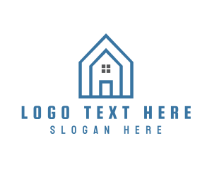 Initial - Blue A House logo design