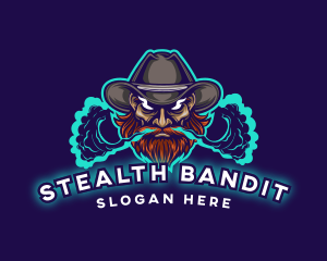 Bandit - Cowboy Smoke Gaming logo design