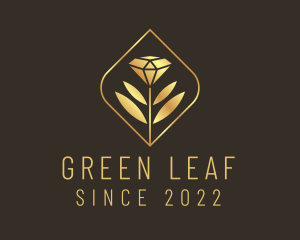 Golden Leaf Diamond  logo design